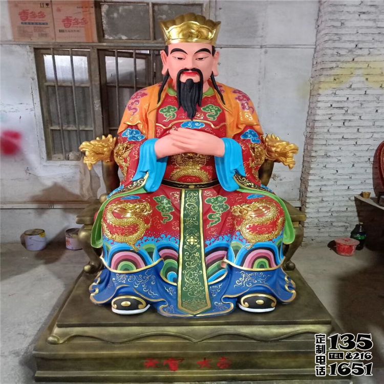 玻璃鋼彩繪戶(hù)外寺廟三官雕塑